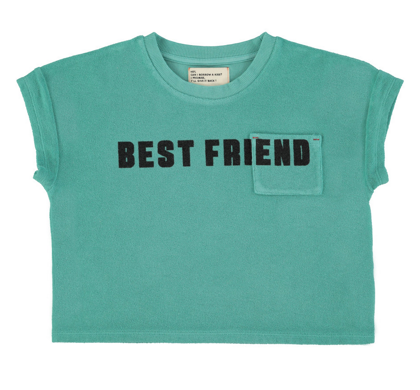 piupiuchick - t shirt turquoise with best friend print - Lubus & moi