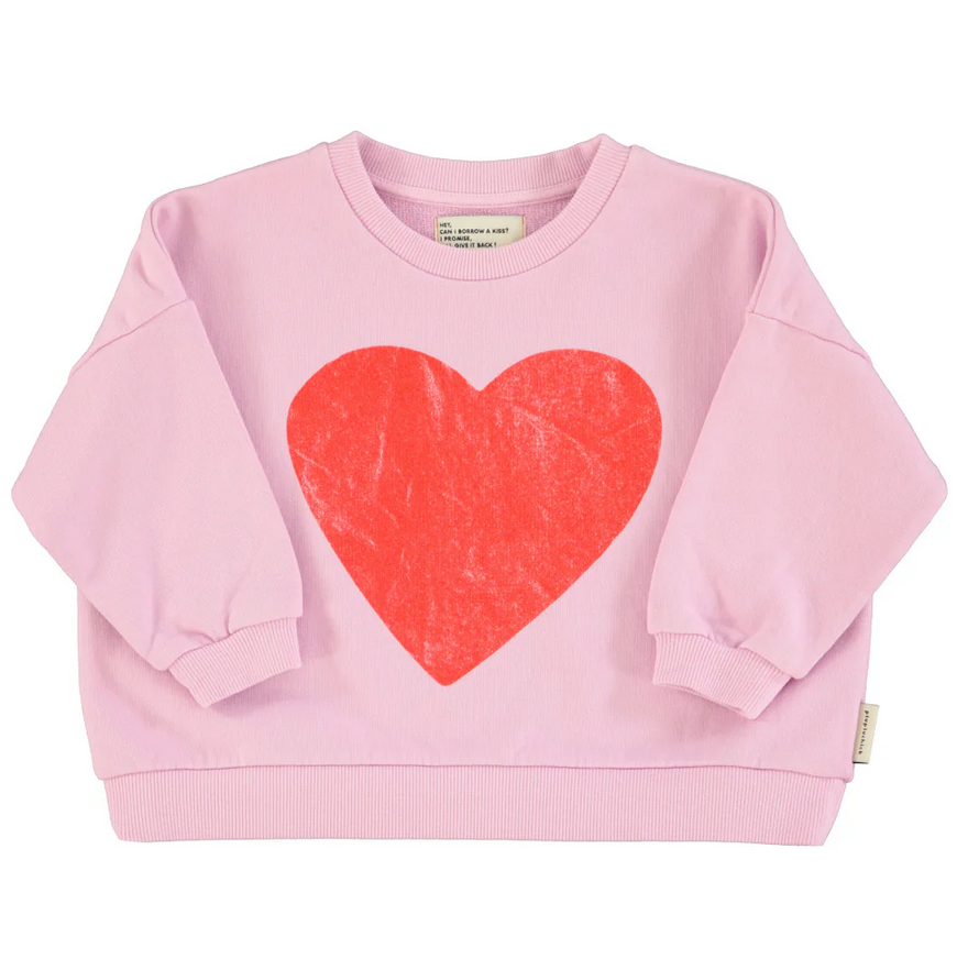 piupiuchick - sweatshirt lilac with red heart print - Lubus & moi