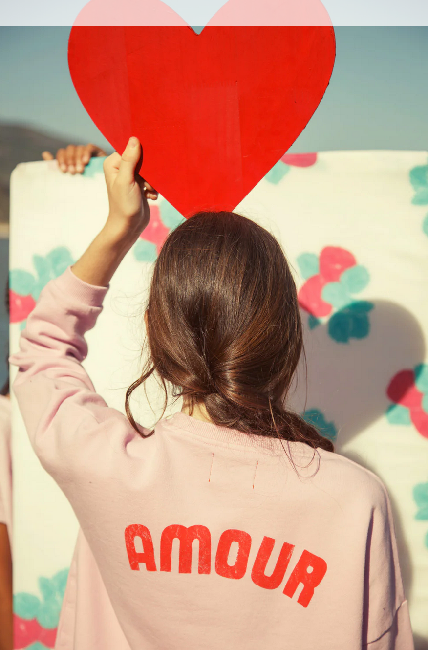 piupiuchick - sweatshirt lilac with red heart print - Lubus & moi