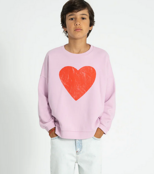 piupiuchick - sweatshirt lilac with red heart print - Lubus & moi