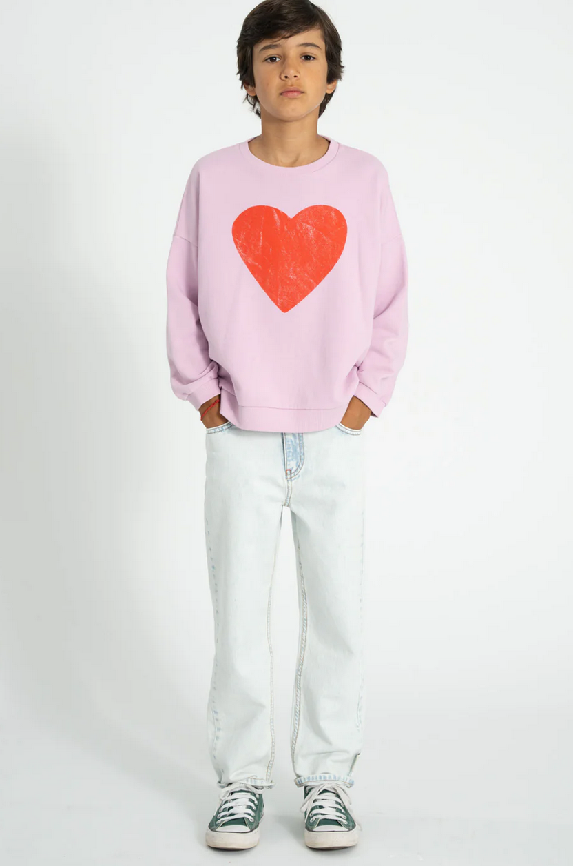 piupiuchick - sweatshirt lilac with red heart print - Lubus & moi