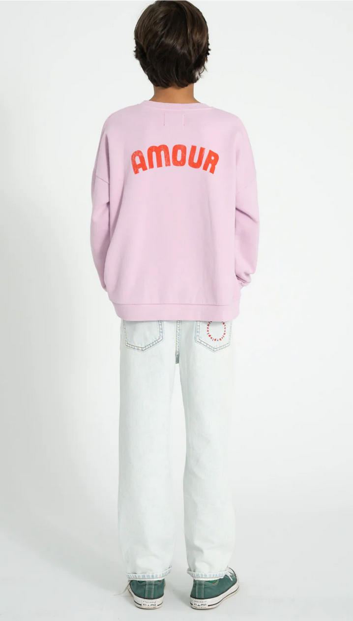 piupiuchick - sweatshirt lilac with red heart print - Lubus & moi