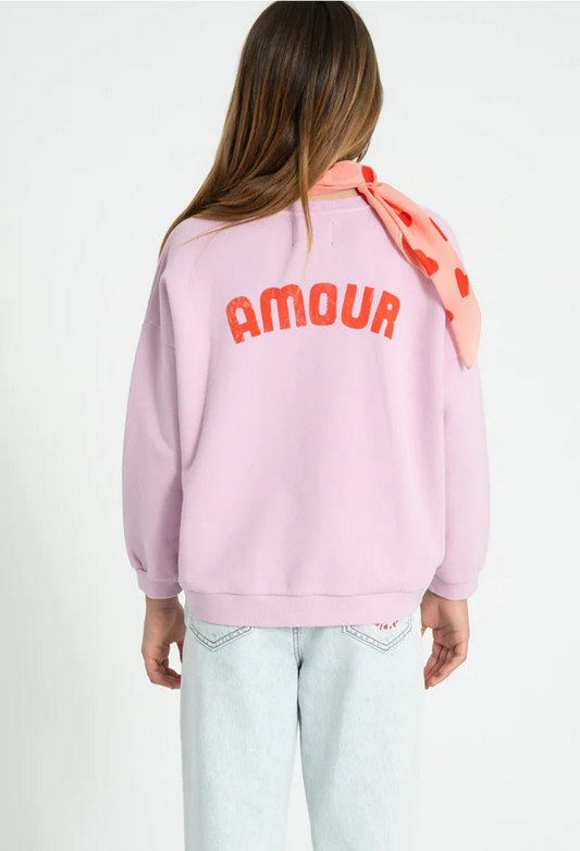 piupiuchick - sweatshirt lilac with red heart print - Lubus & moi