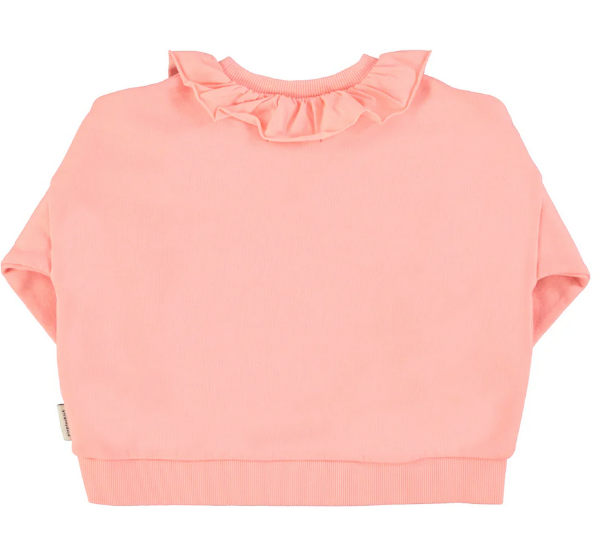 piupiuchick - sweatshirt with collar, light pink with strawberry print - Lubus & moi