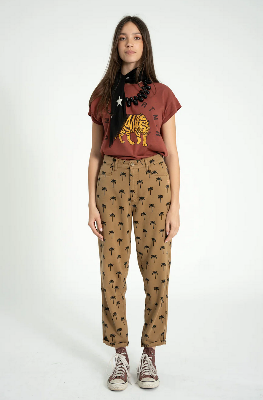 sisters department - short sleeve t shirt, bordeaux, leopard print - Lubus & moi