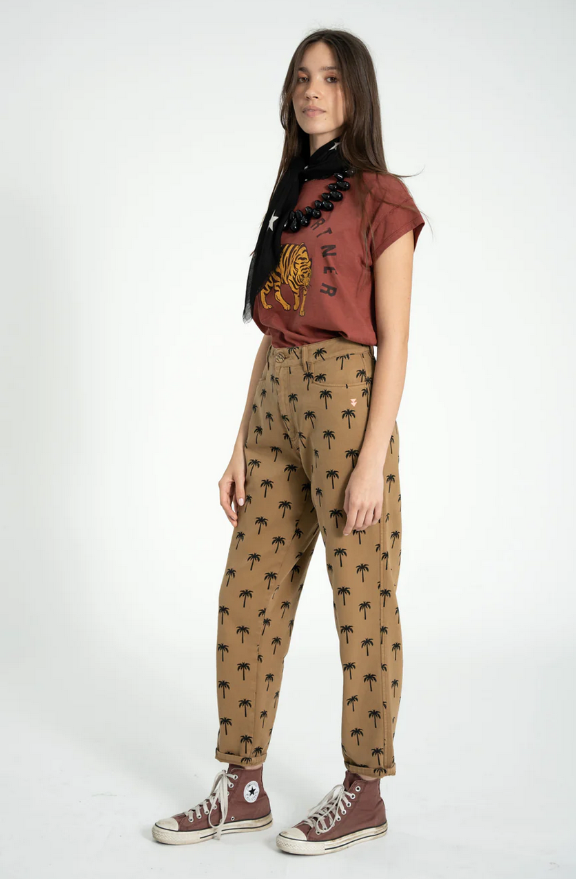 sisters department - short sleeve t shirt, bordeaux, leopard print - Lubus & moi