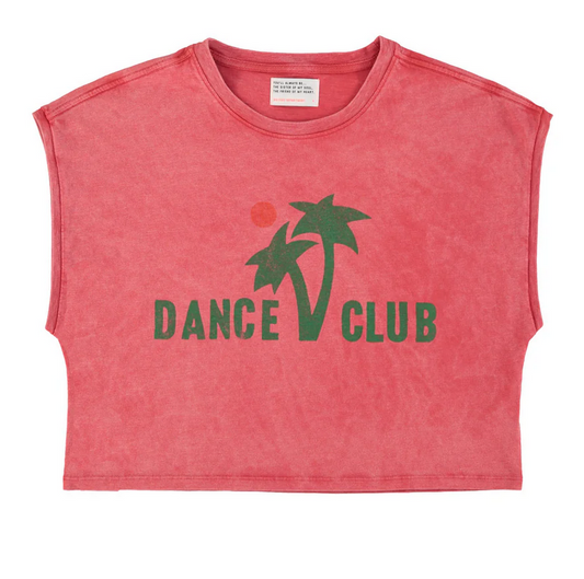 sisters department - sleeveless t shirt/ top, round neck, coral, dance club - Lubus & moi