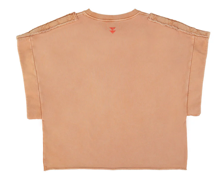 sisters department - short sleeve sweatshirt, washed terracotta, silly dancer - Lubus & moi
