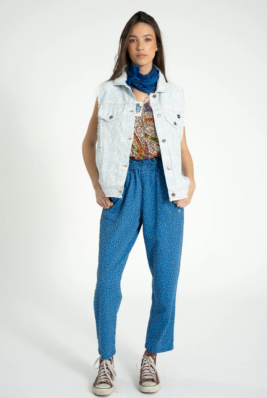 sisters department - trousers blue with animal print - Lubus & moi