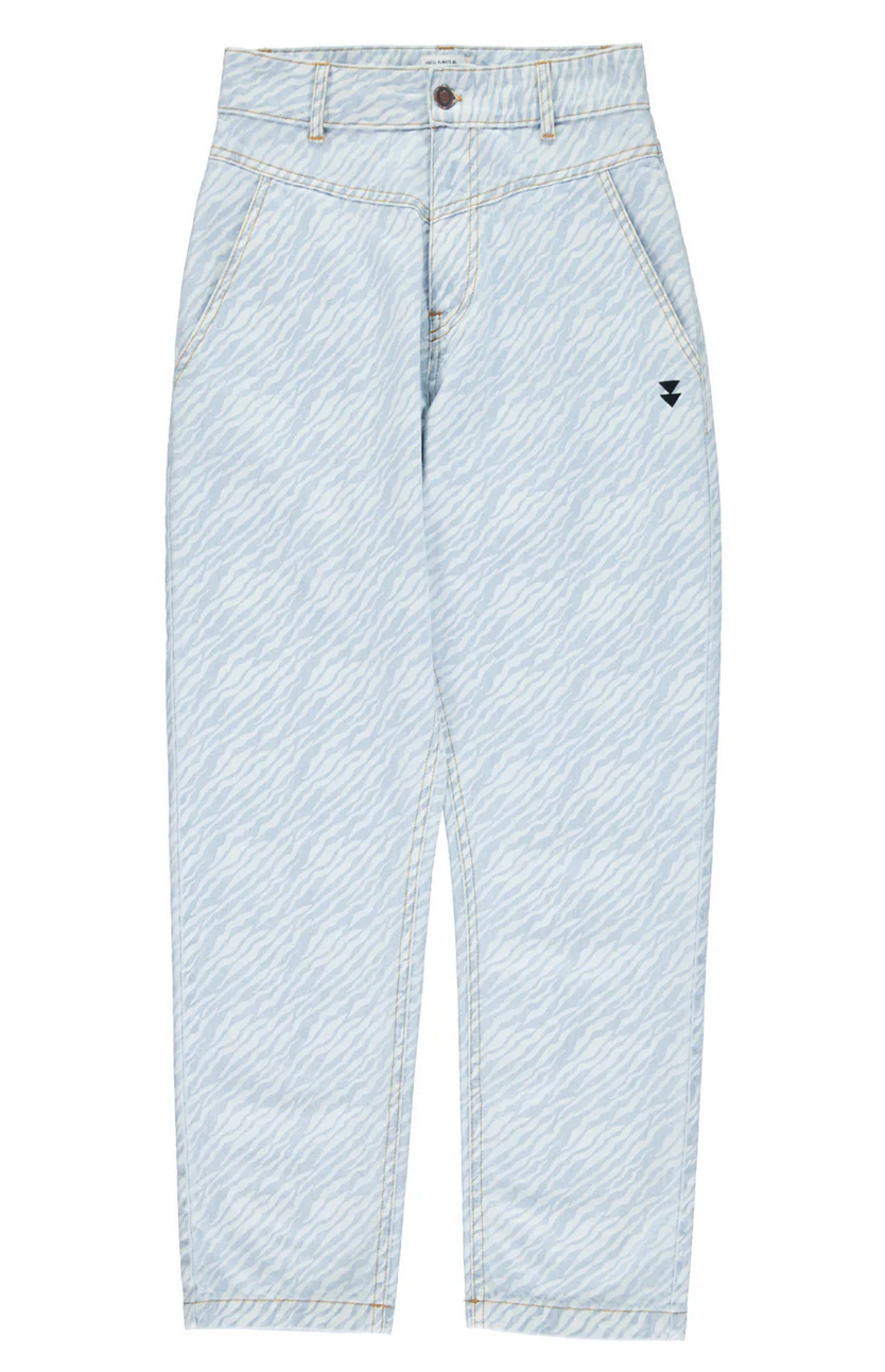 sisters department - trousers light blue denim with zebra print - Lubus & moi
