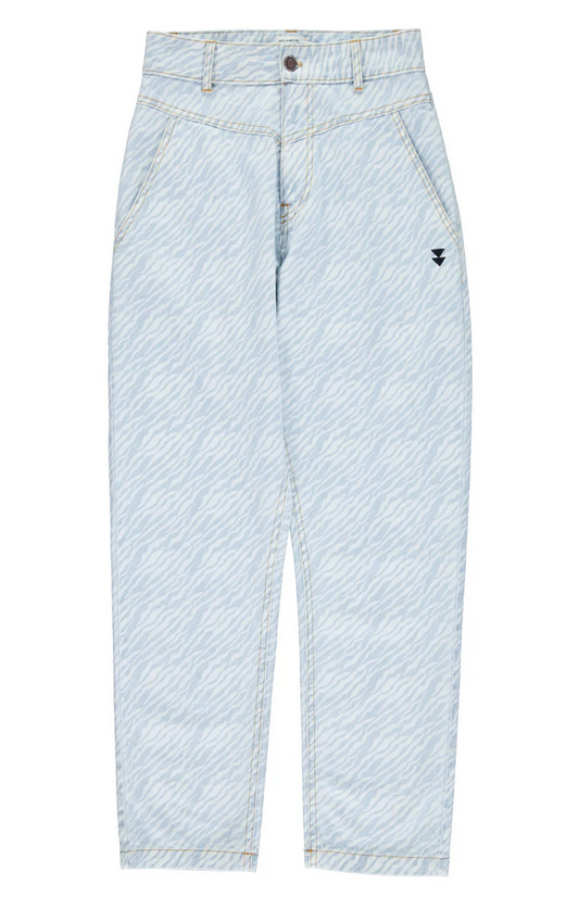 sisters department - trousers light blue denim with zebra print - Lubus & moi