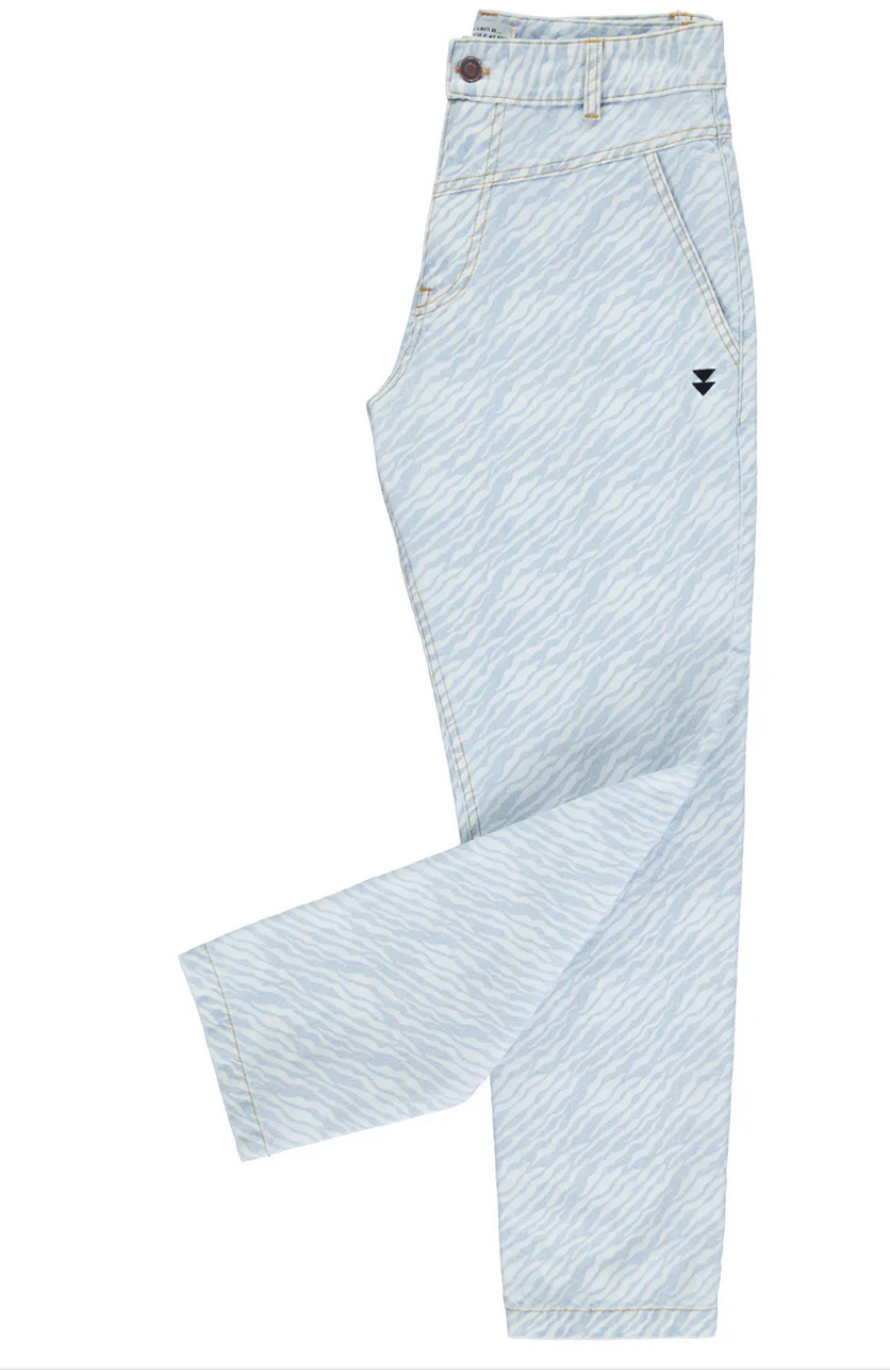 sisters department - trousers light blue denim with zebra print - Lubus & moi