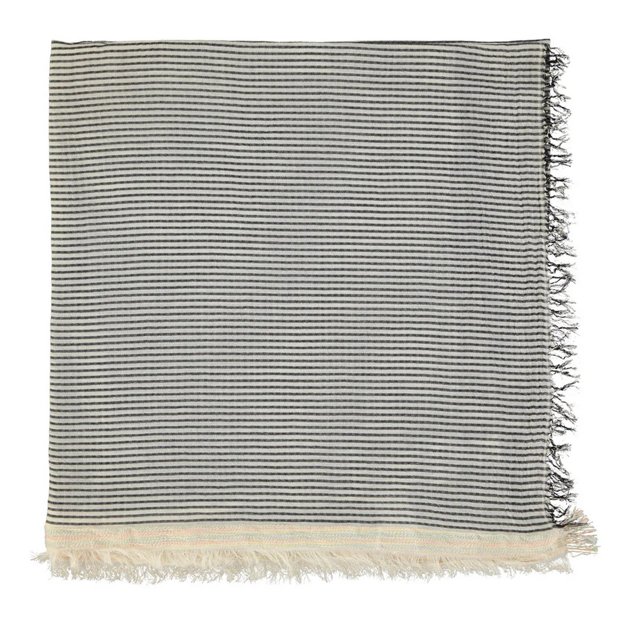 sisters department - XL scarf, black & ecru stripes - Lubus & moi