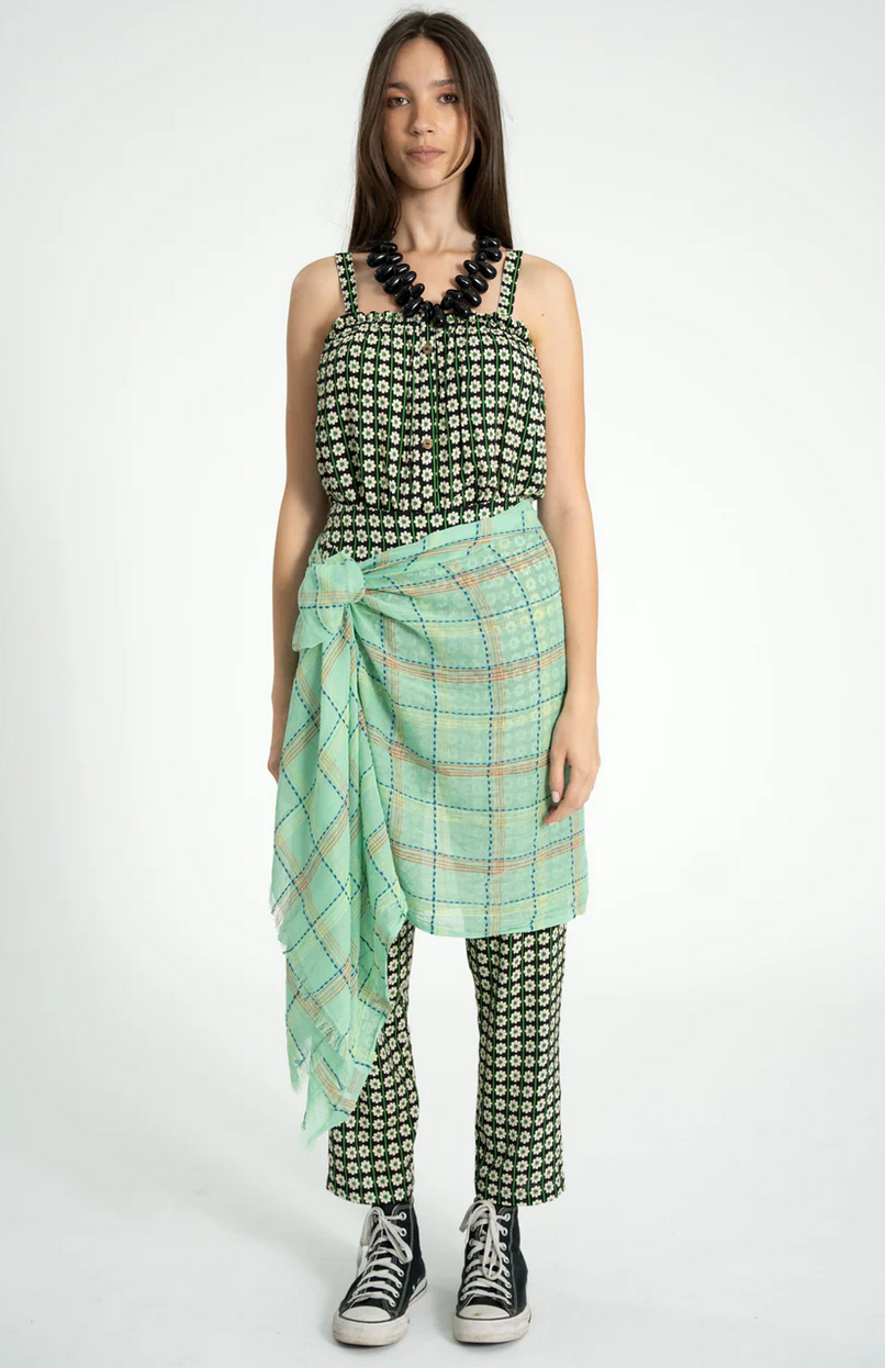 sisters department - scarf green checkered - Lubus & moi