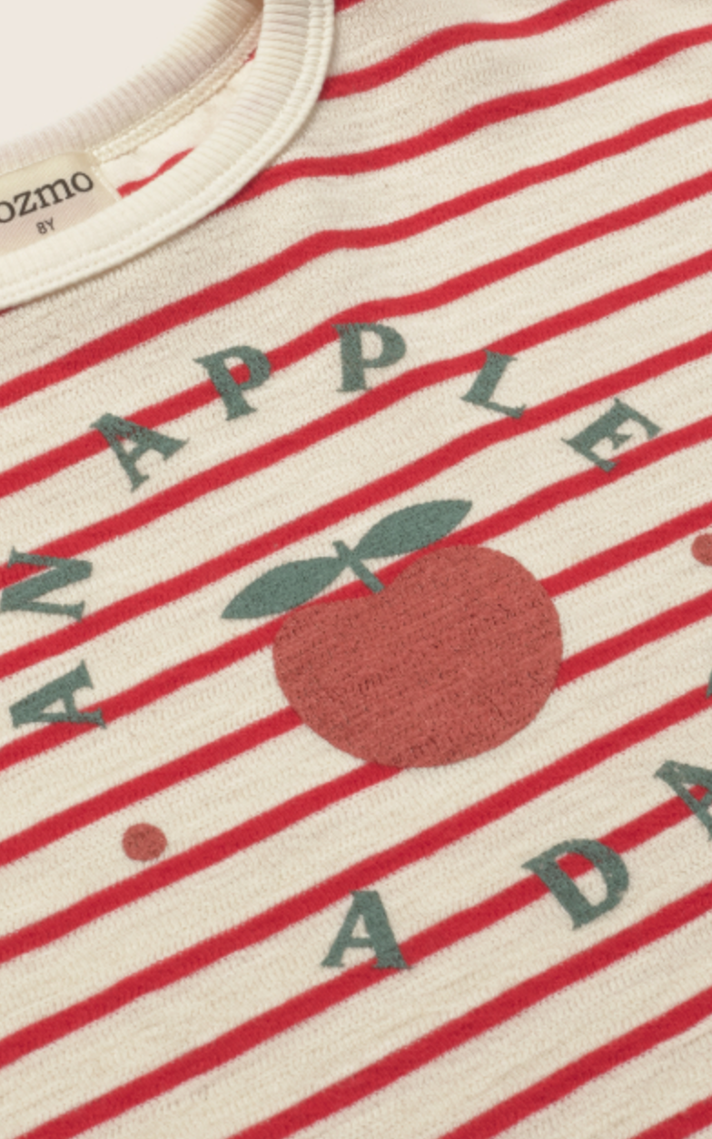 cozmo - selva, tomato double faced striped top - Lubus & moi