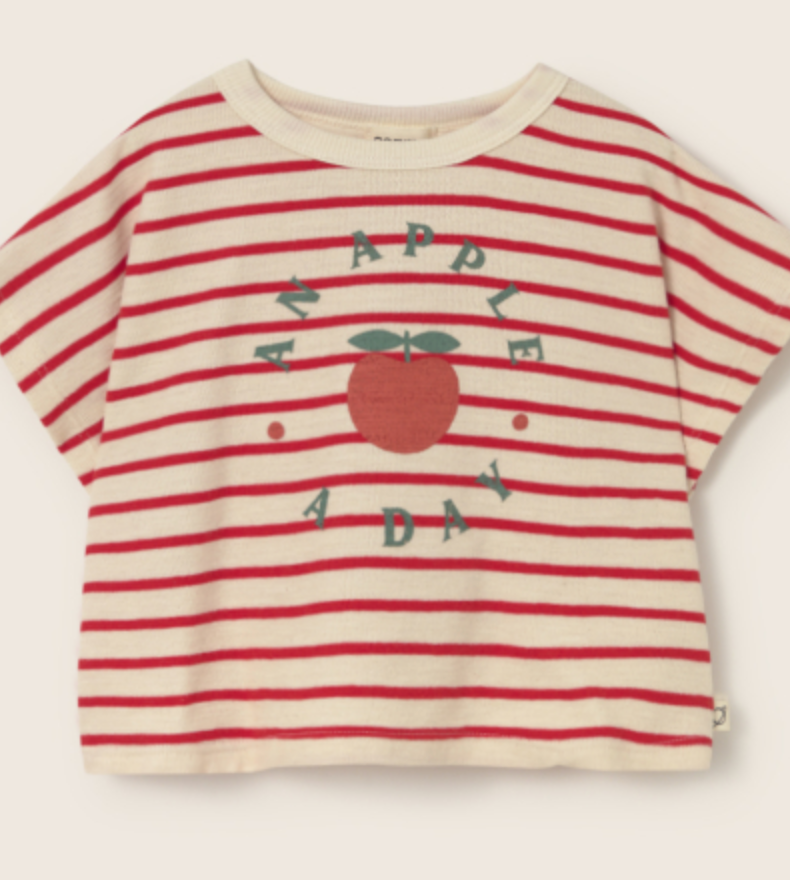 cozmo - selva, tomato double faced striped top - Lubus & moi