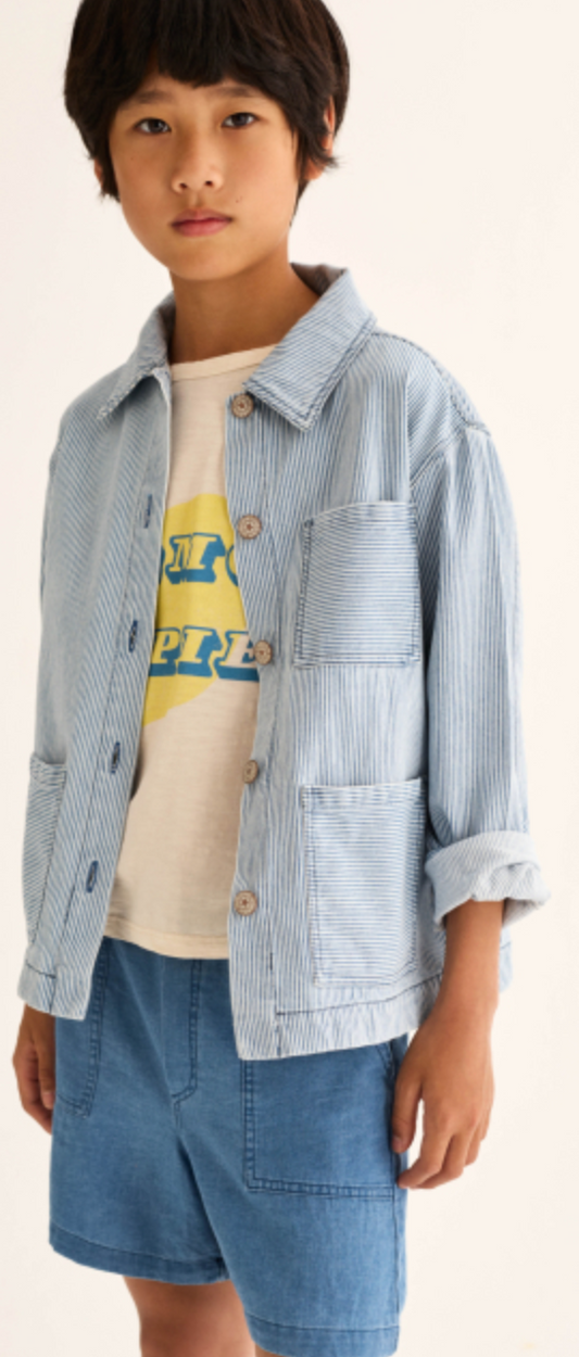 cozmo - ridge, blue-fine striped denim - Lubus & moi