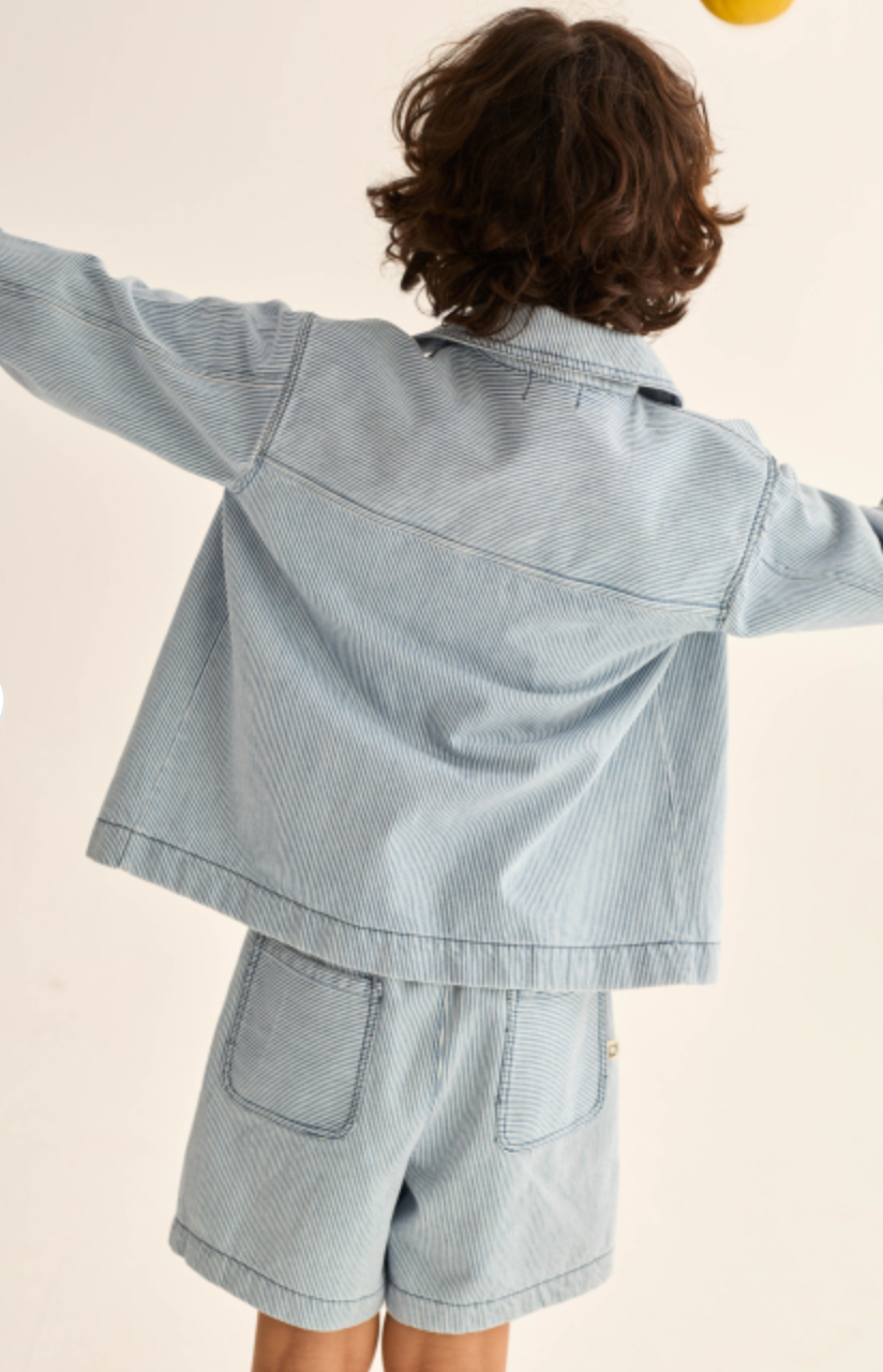 cozmo - ridge, blue-fine striped denim - Lubus & moi