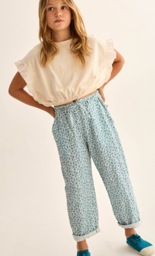 cozmo - bella, blue-animal print cotton - Lubus & moi