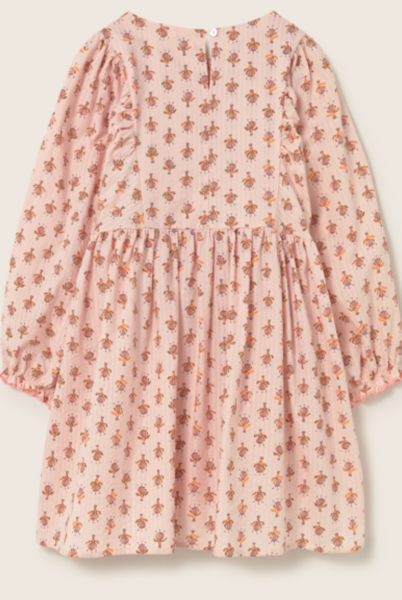 cozmo - alba, dress, cloud pink-indian flower print - Lubus & moi