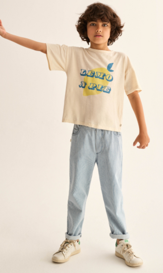 cozmo - echo, blue-fine striped denim pants - Lubus & moi