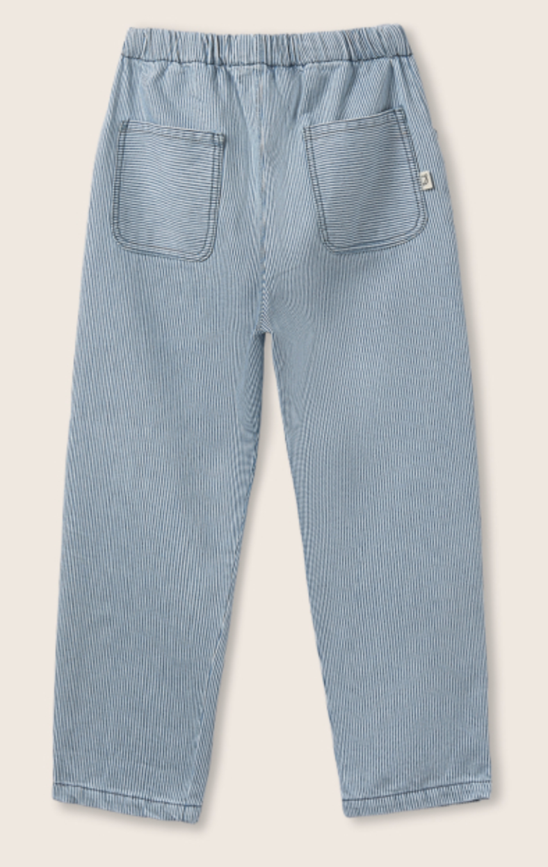 cozmo - echo, blue-fine striped denim pants - Lubus & moi
