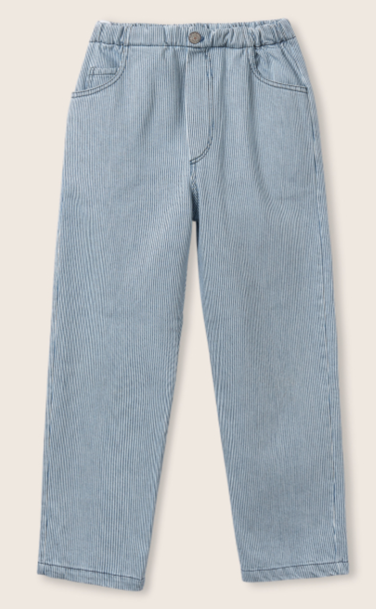 cozmo - echo, blue-fine striped denim pants - Lubus & moi