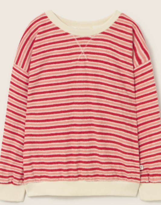 cozmo - zenk, pink tomato-striped terry cloth sweatshirt - Lubus & moi