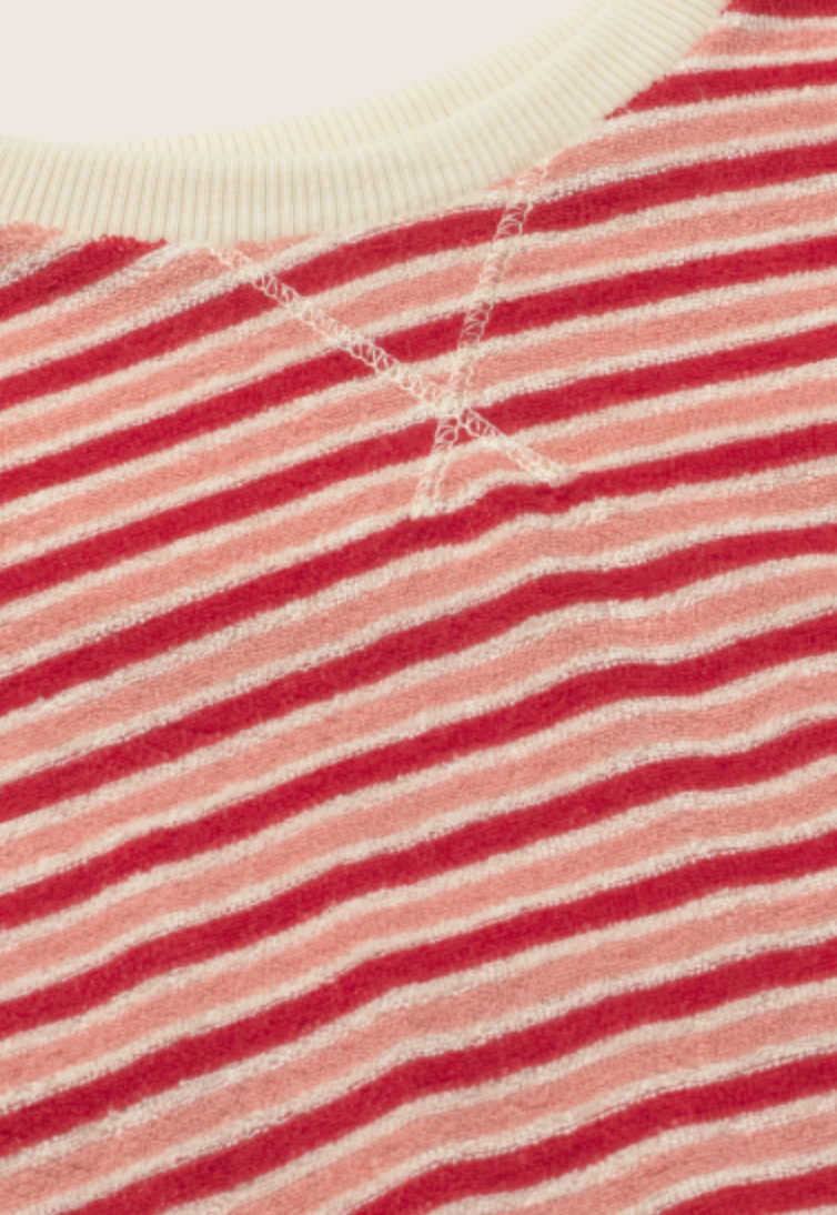 cozmo - zenk, pink tomato-striped terry cloth sweatshirt - Lubus & moi