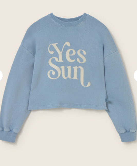 cozmo - vega, blue-cotton fleece print puffed sweatshirt - Lubus & moi