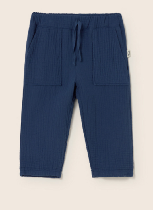 cozmo - pants mario, navy soft-gauze cotton - Lubus & moi