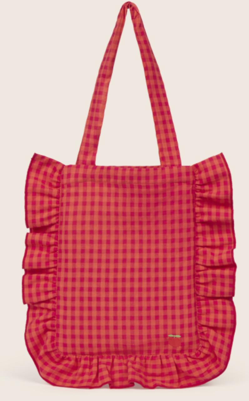 cozmo - bag, tomato-gingham cotton - Lubus & moi