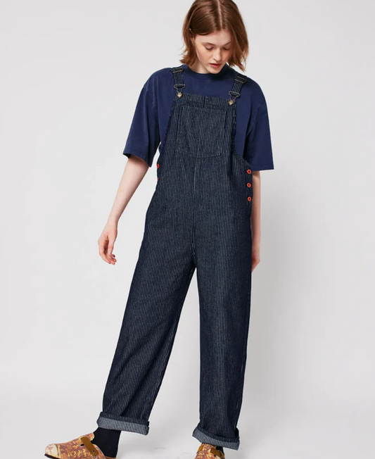 bobo choses - denim stripe dungaree, navy blue - Lubus & moi