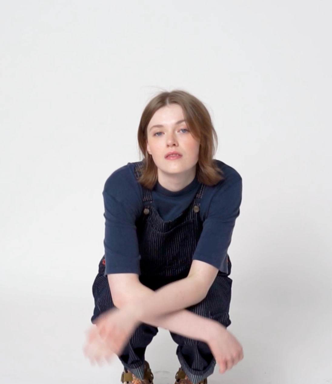 bobo choses - denim stripe dungaree, navy blue - Lubus & moi