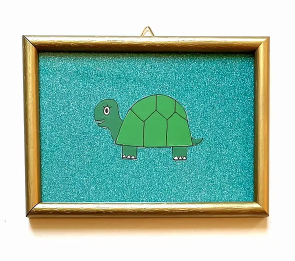 kids pics - turtle glitter turquoise - Lubus & moi