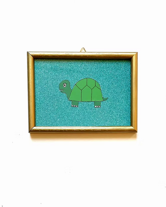 kids pics - turtle glitter turquoise - Lubus & moi
