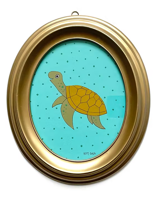 kids pics - turtle turquoise dots green - Lubus & moi