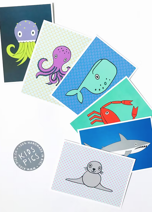 kids pics - postcard package sea animals - Lubus & moi
