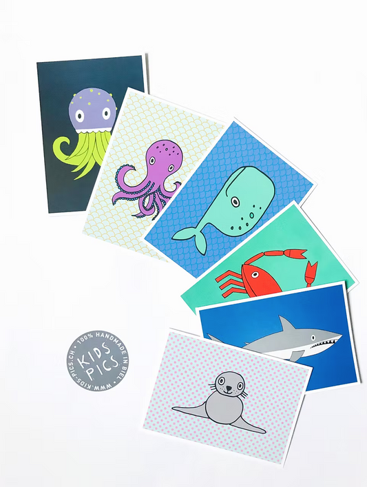 kids pics - postcard package sea animals - Lubus & moi
