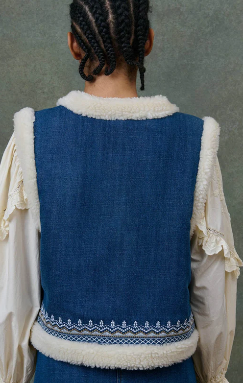 louise misha - reversible vest figara, stone blue - Lubus & moi