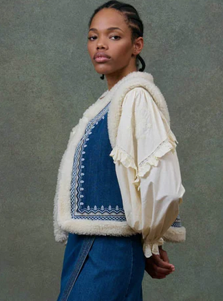 louise misha - reversible vest figara, stone blue - Lubus & moi