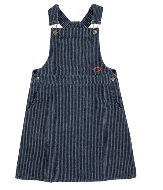 bobo choses kids - tic tac toe denim dress, navy blue - Lubus & moi