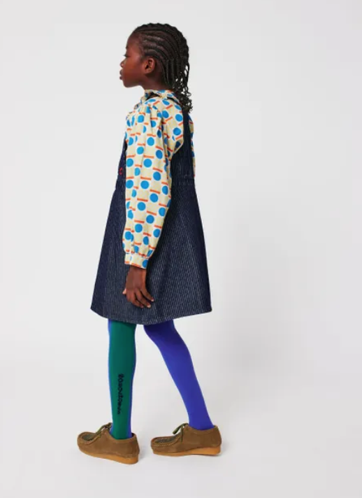 bobo choses kids - tic tac toe denim dress, navy blue - Lubus & moi