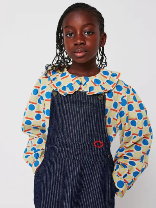 bobo choses kids - tic tac toe denim dress, navy blue - Lubus & moi