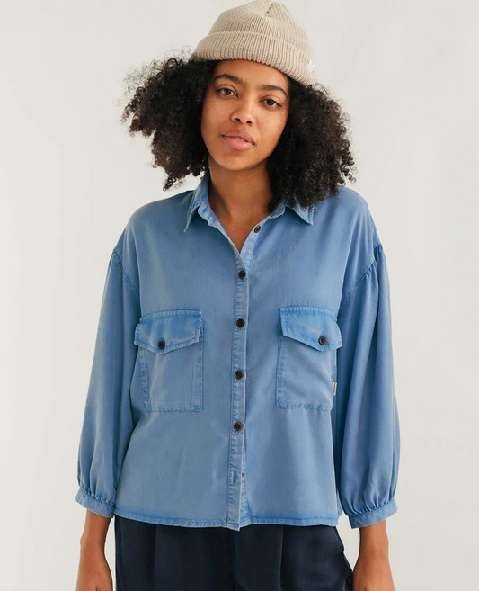 twothirds - hamushin bluse, washed blue - Lubus & moi