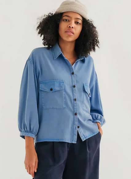 twothirds - hamushin bluse, washed blue - Lubus & moi