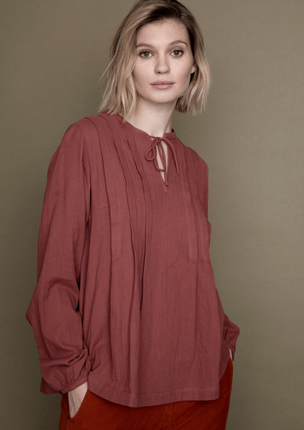 serendipity organics - double gauze blouse, fig - Lubus & moi