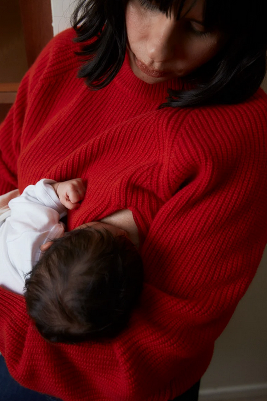 tajinebanane - pull up knitted breastfeeding sweater red - Lubus & moi