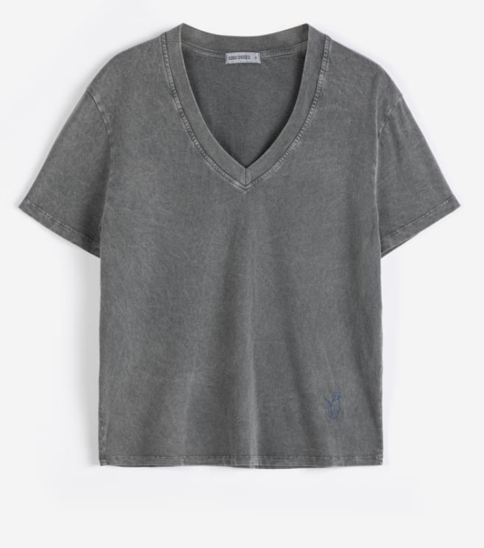 bobo choses adults - v neck shirt grey - Lubus & moi