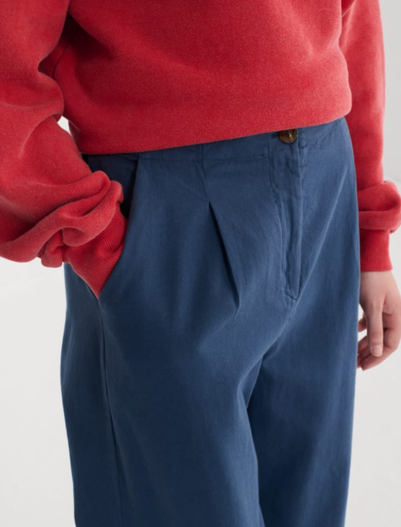 bobo choses adults - pleated trousers, blue - Lubus & moi